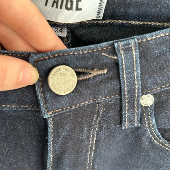 Women's Paige Verdugo Ankle Dark Blue Jeans - Picture 3 of 8